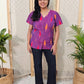 Mercerized cotton Purple Ikkat Cotton top