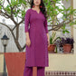 Purple Solid Cotton Co-ord set