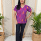 Purple ikat mercerized cotton top