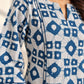 Darzaania Bagru Batik Print Kurta detailing close up view