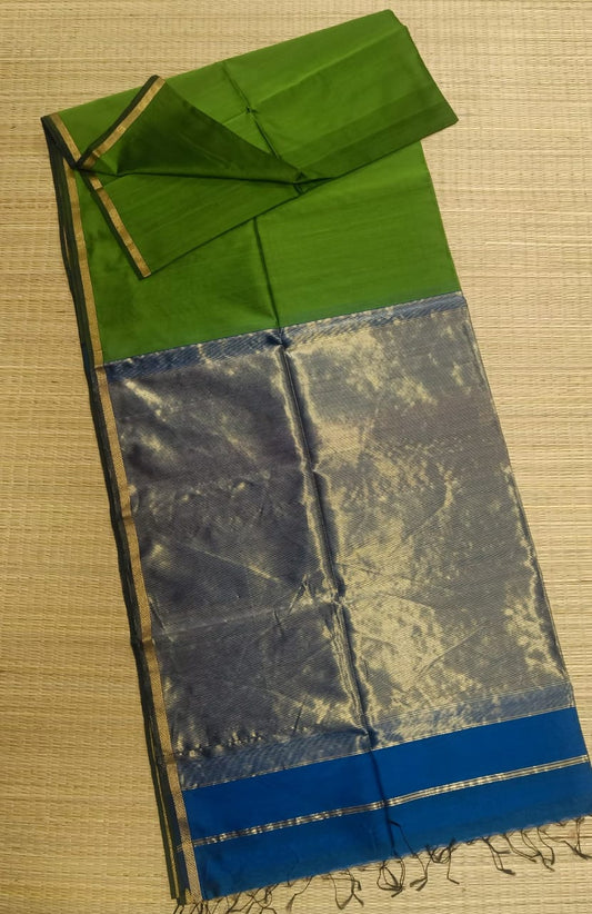 Maheshwari Green Color Kosa Pallu Saree