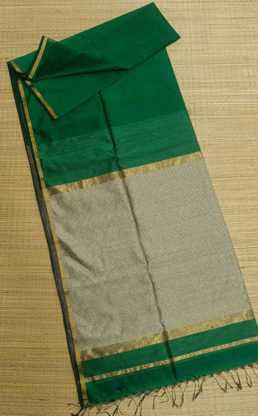 Maheshwari Green Color Kosa Pallu Saree