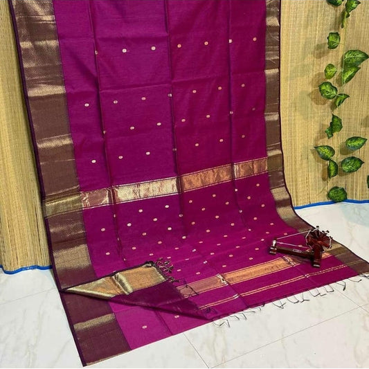 Maheshwari Handloom Jari Border Buti saree
