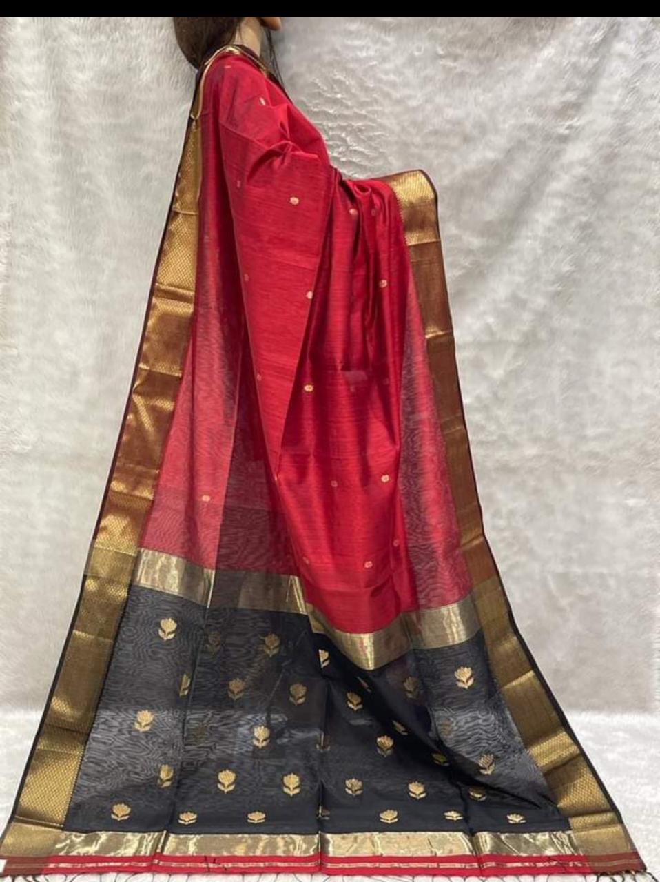 Maheshwari Red color Festival edition Saree
