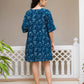 natural indigo cotton dress back view