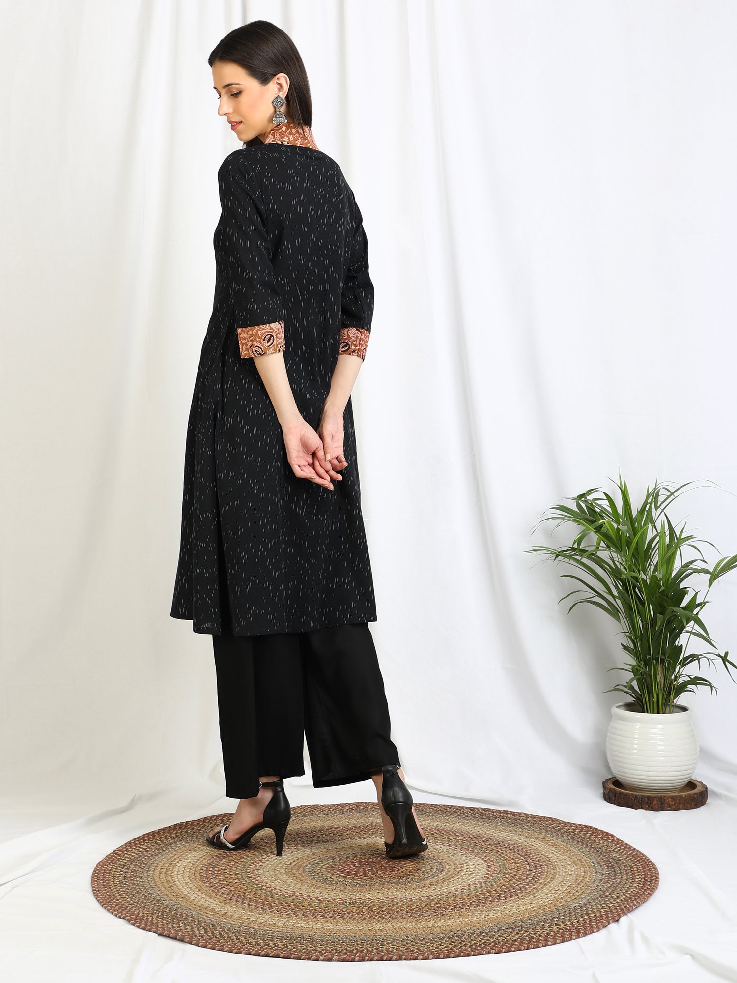 Black Ikat Kurta for women online