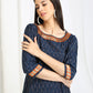Navy Blue Ikat Cotton Dresses
