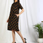 black ikat cotton midi dress for women 