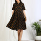 black ikat cotton midi dress for women 