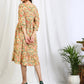 Yellow Cotton Midi Dress for women