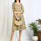 ajrakh dabu print floral cotton dress