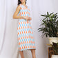 White ikat cotton midi dress