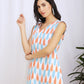 white printed cotton dress in ikkat cotton