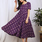 Purple Cotton Ikat Maxi Dress