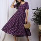 Purple Ikkat Cotton Maxi Dresses