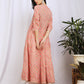 Pink Co-ord Anarkali Cotton Kurta with Pants