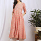 Pink Coord Anarkali Set
