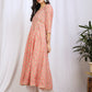 Peach Pink Anarkali Cotton Coord Set