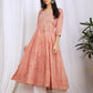 Peach Pink Anarkali Coord Set