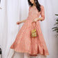 Peach Pink Anarkali Kurta with Palazzo Pants