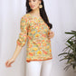 pastel yellow floral cotton tops for women