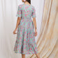 Blue floral cotton dress