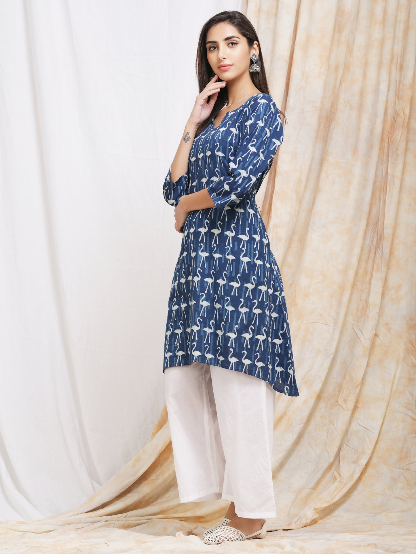 Natural Indigo Cotton Kurta for Women online