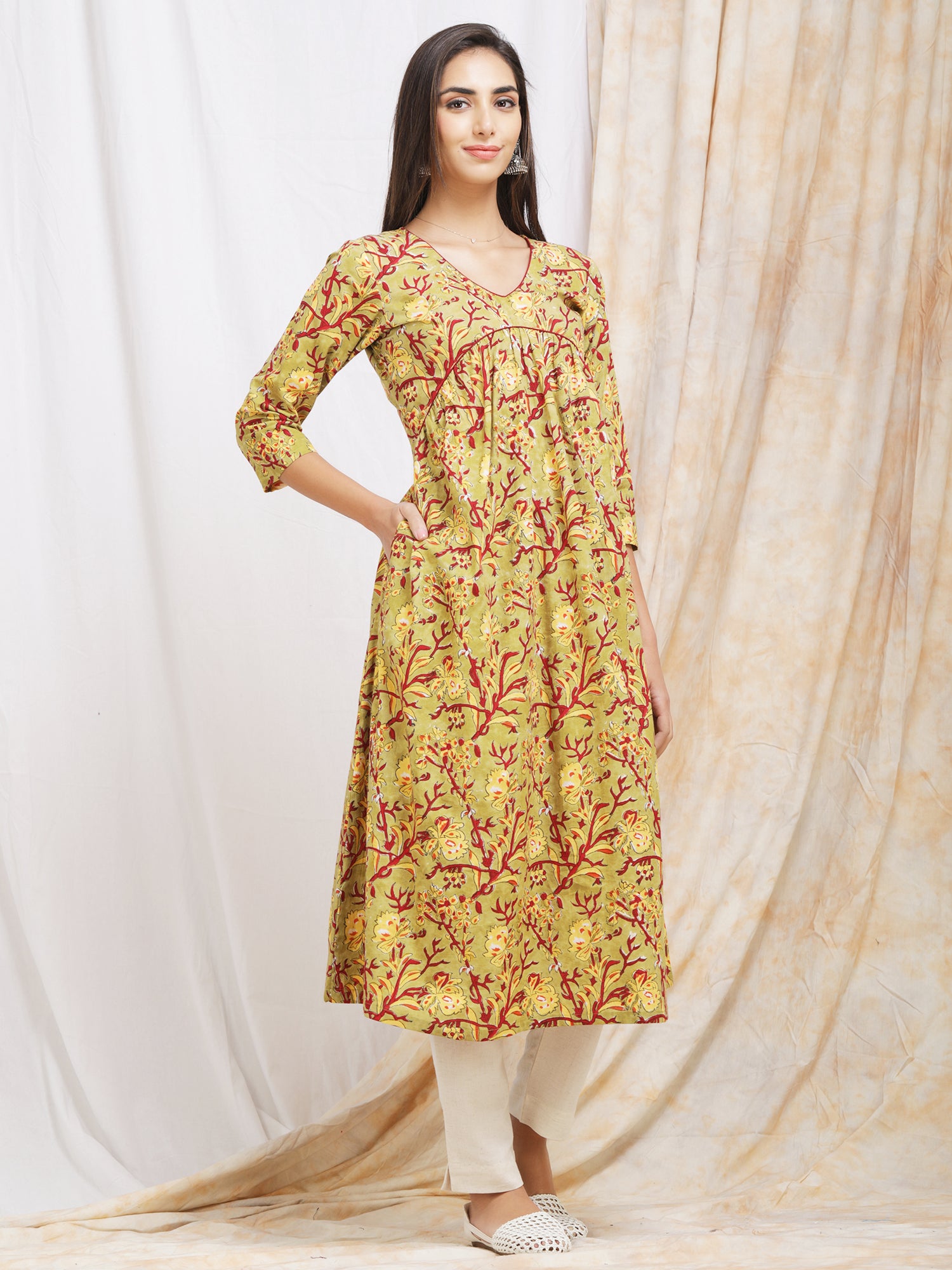 Block print darzaania kurta for women 