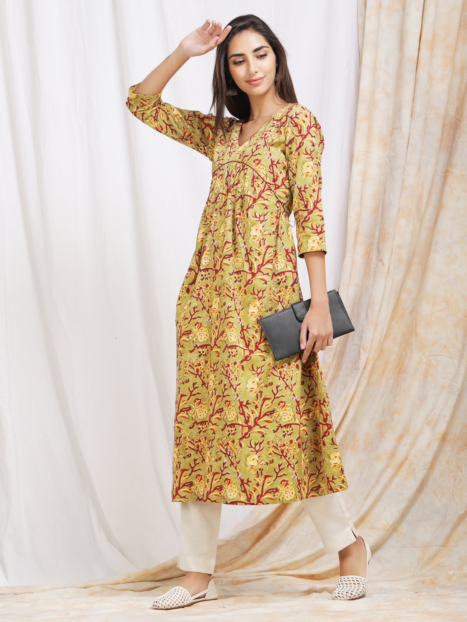 Soft cotton long kurtas for women