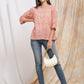 Peach Pink Cotton Top for Women 
