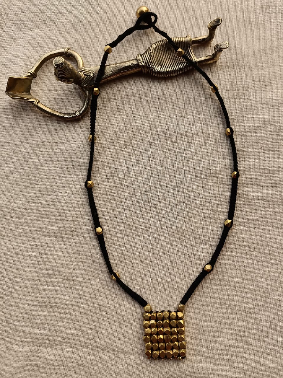 Black thread Necklace Dokra 