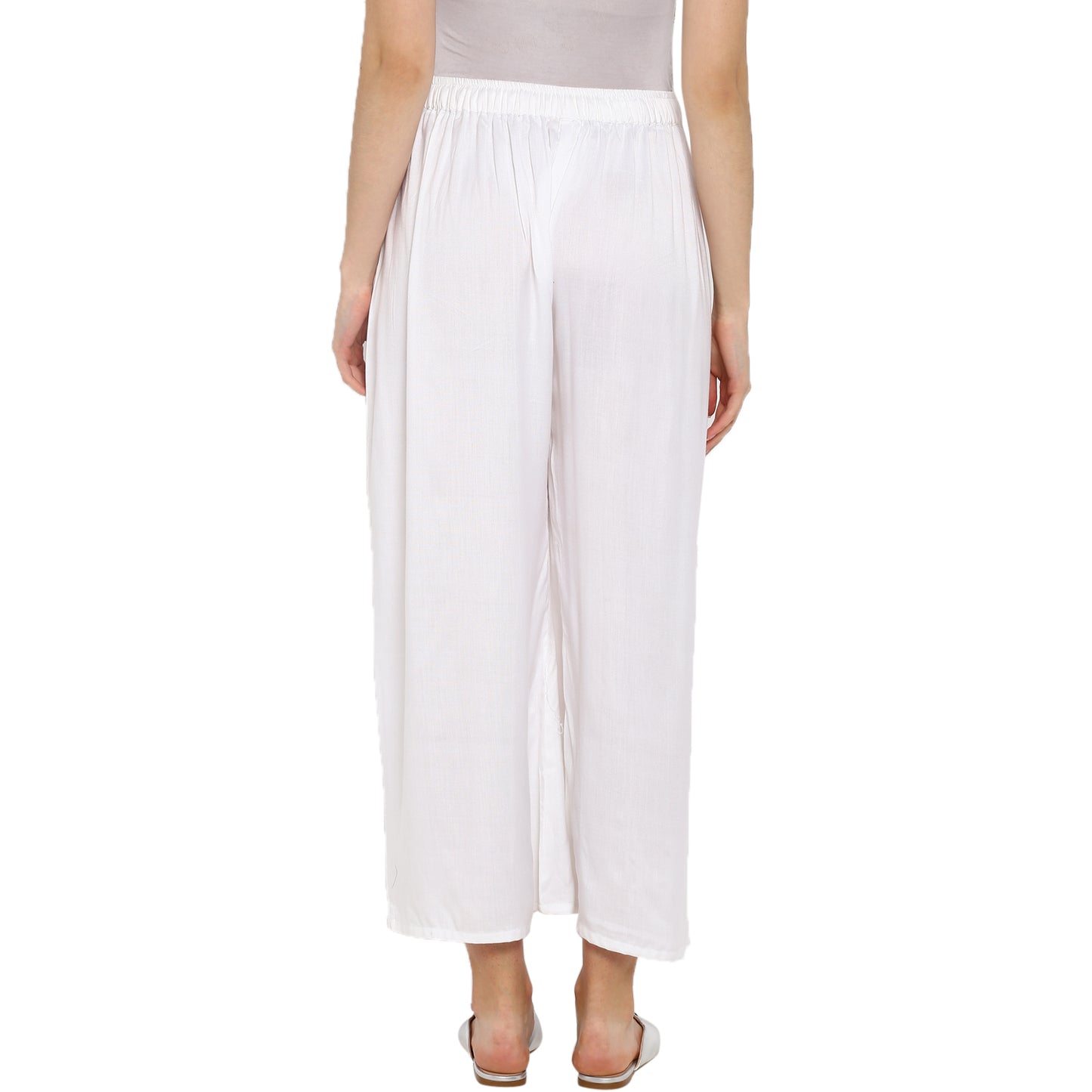 White Freesize Palazzo Online