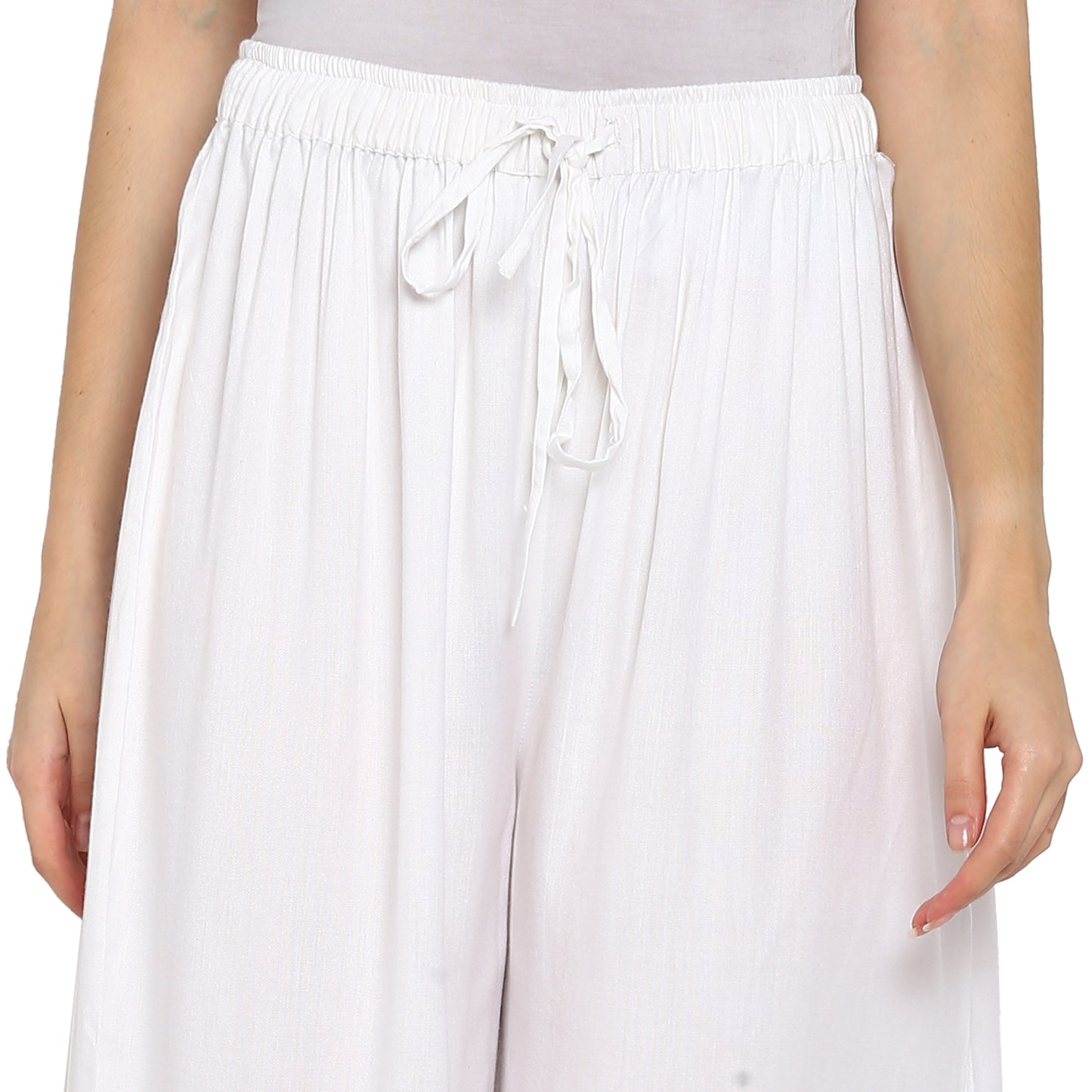 White Free Size Palazzos online