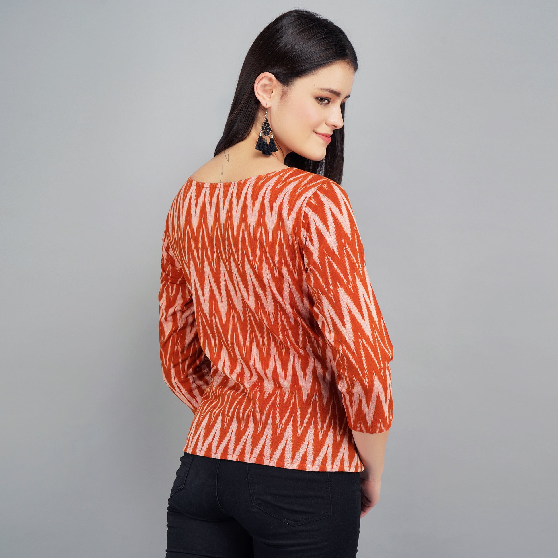 Brown cotton tops for ladies