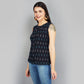 Ikat black handloom cotton tops for women