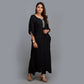 Darzaania Black Rayon Kaftan Set