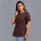 Handblock Brown Cotton Top