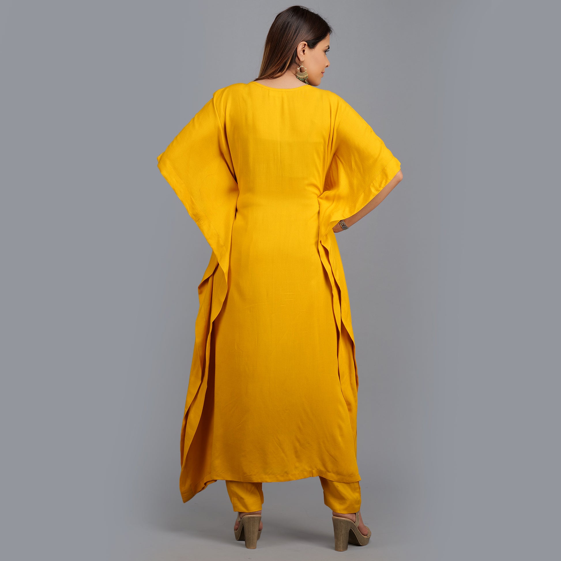 Mustard Rayon Kaftan Online