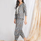 grey ikat blazer jacket for women