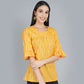 Yellow Ikat cotton top for women