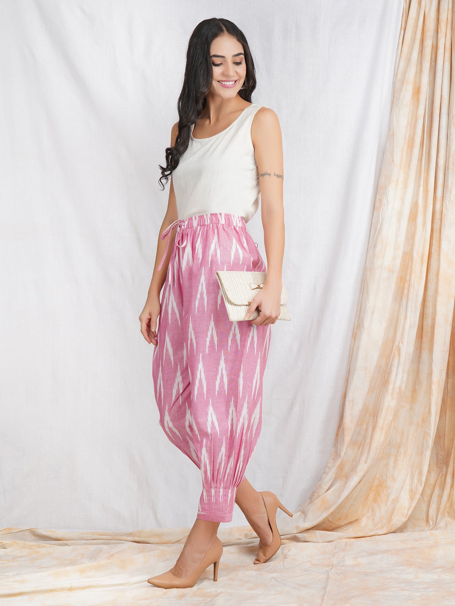 Pink Ikat Pants for women