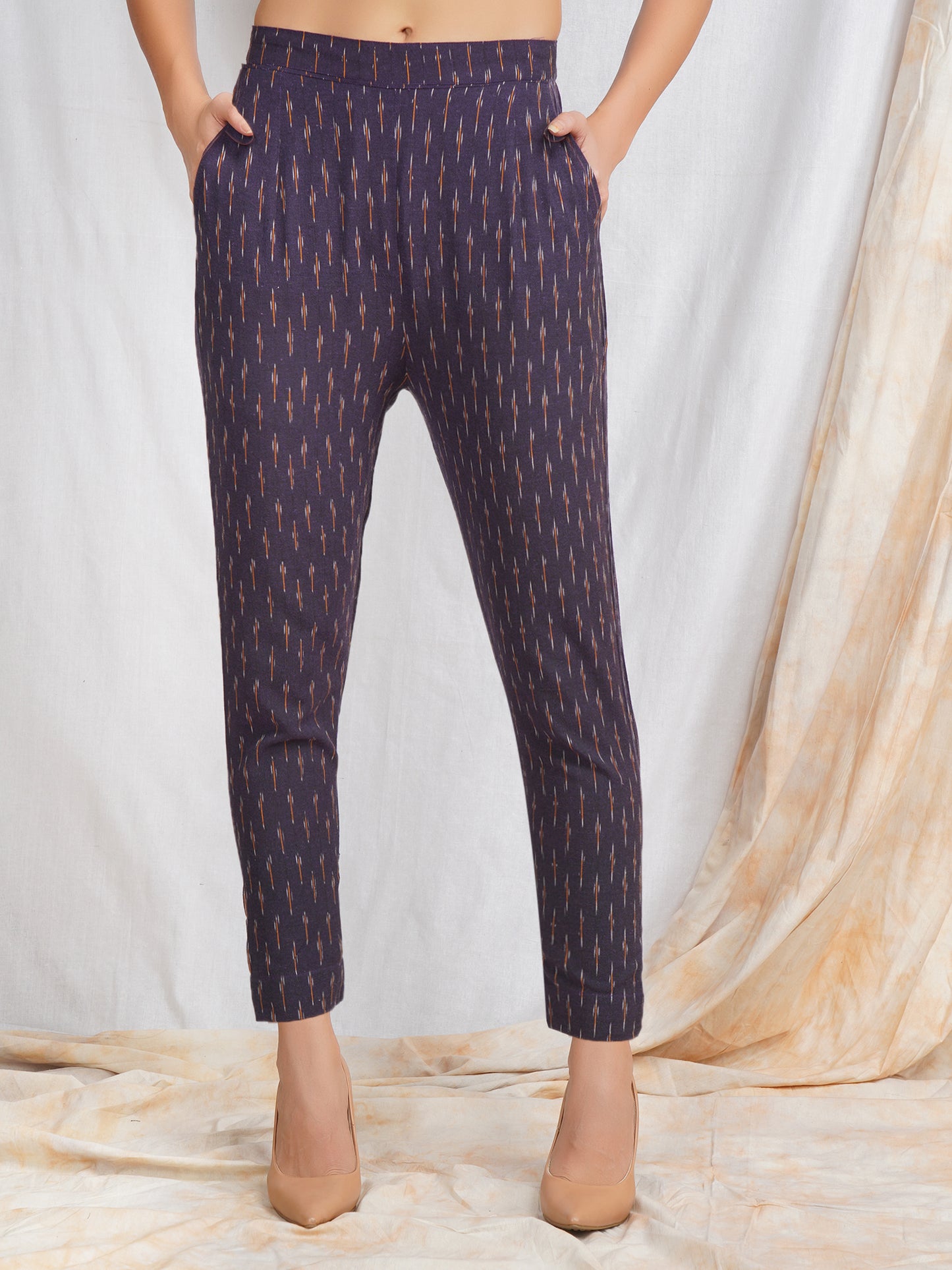 Ikat Cotton Pants for Women