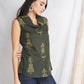 Green Olive Color Cotton Top