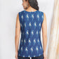 Natural indigo cotton top for women