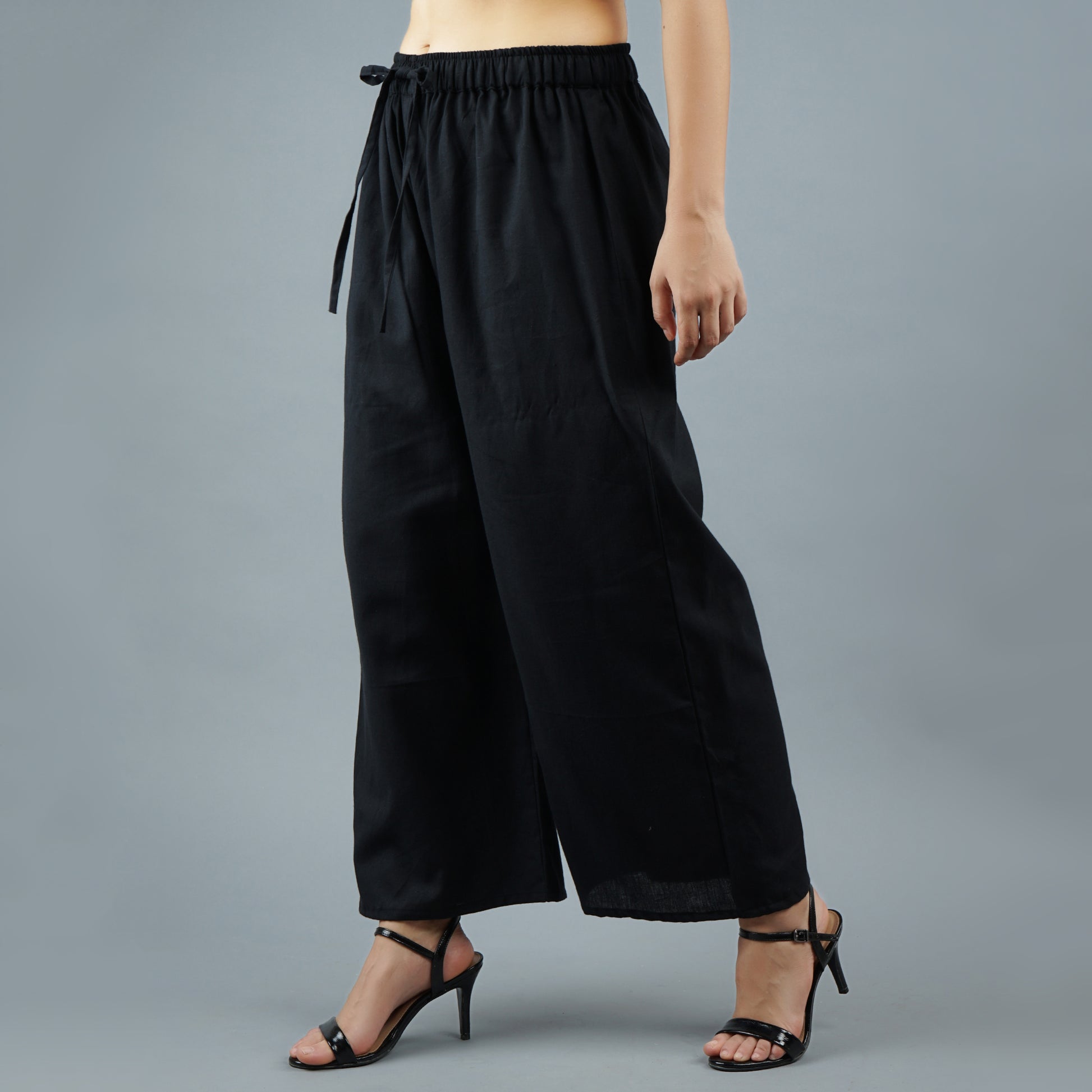 Black Rayon freesize Palazzo