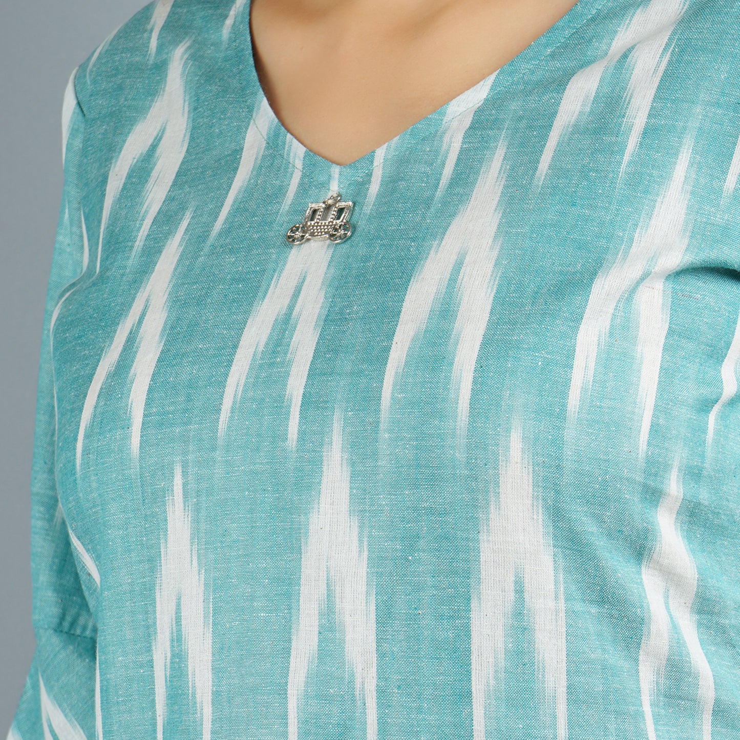 Lace hem ikat top