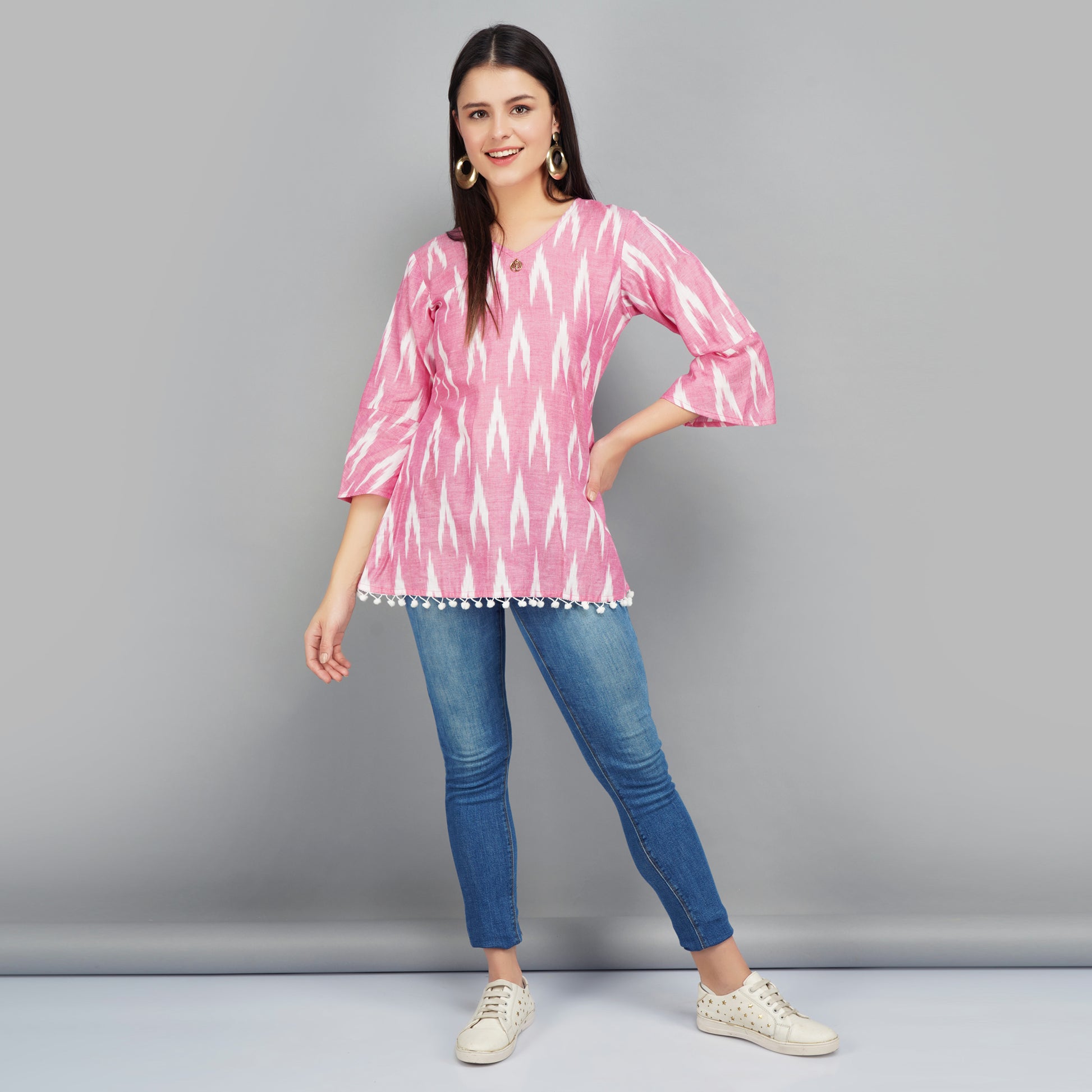 Laced hem top for women on sale