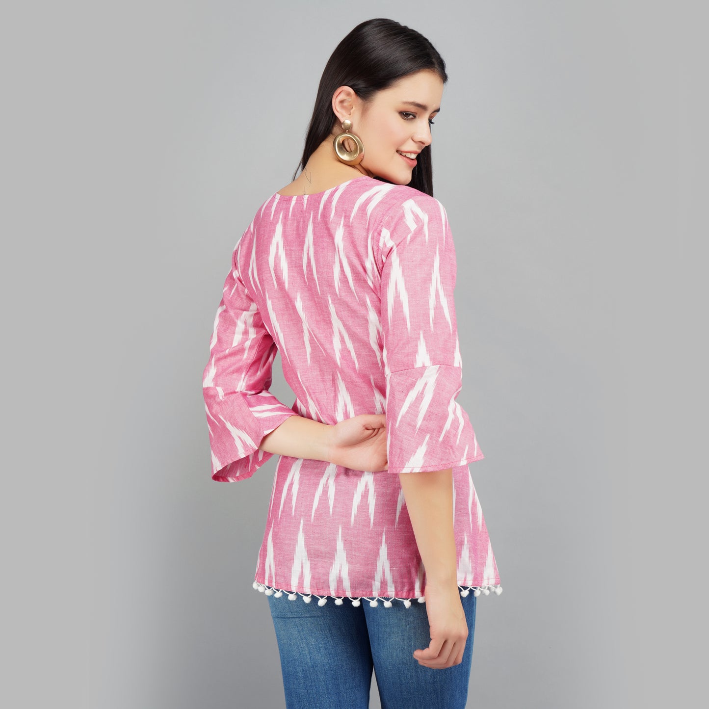 Pink color cotton top for ladies
