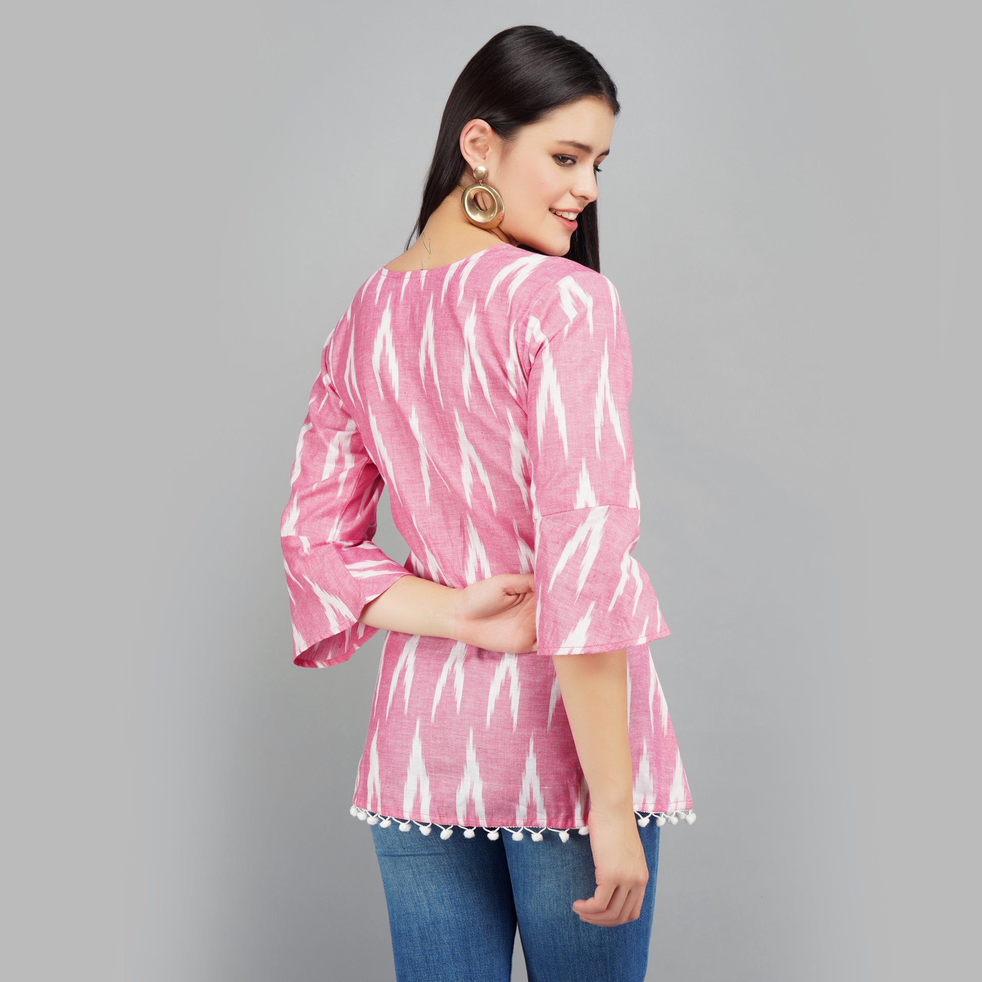 Pink color cotton top for ladies