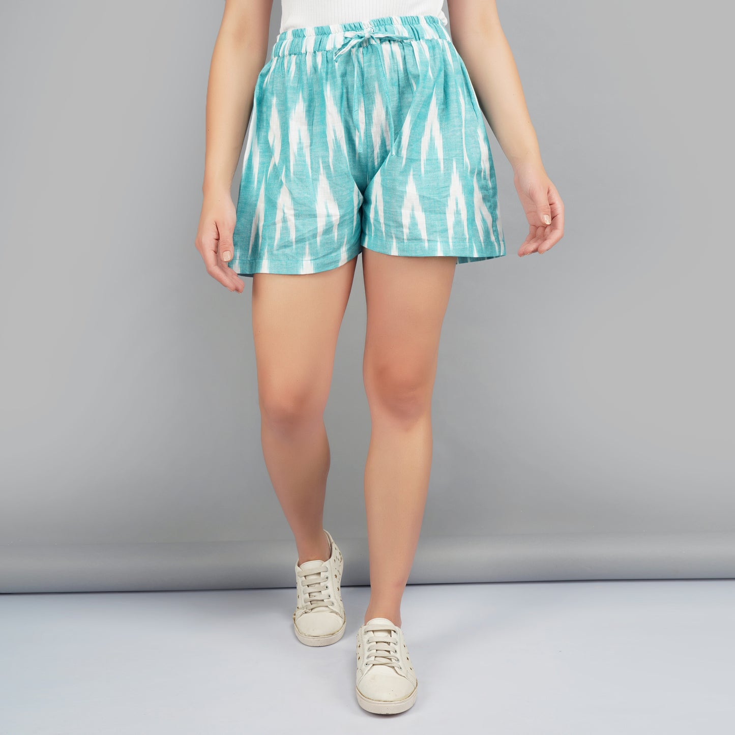 Ikat Print Cotton Shorts For Women Online